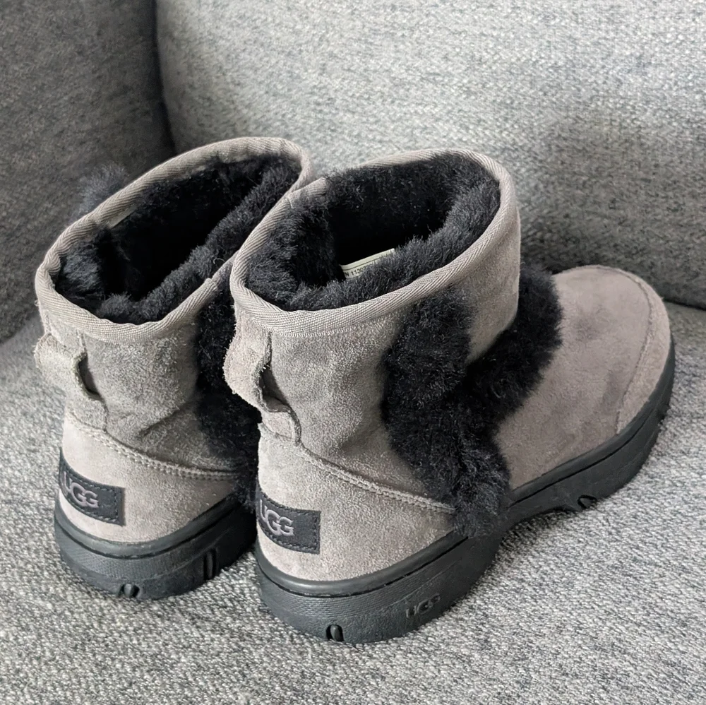 UGG Charcoal Shearling Ankle Boots